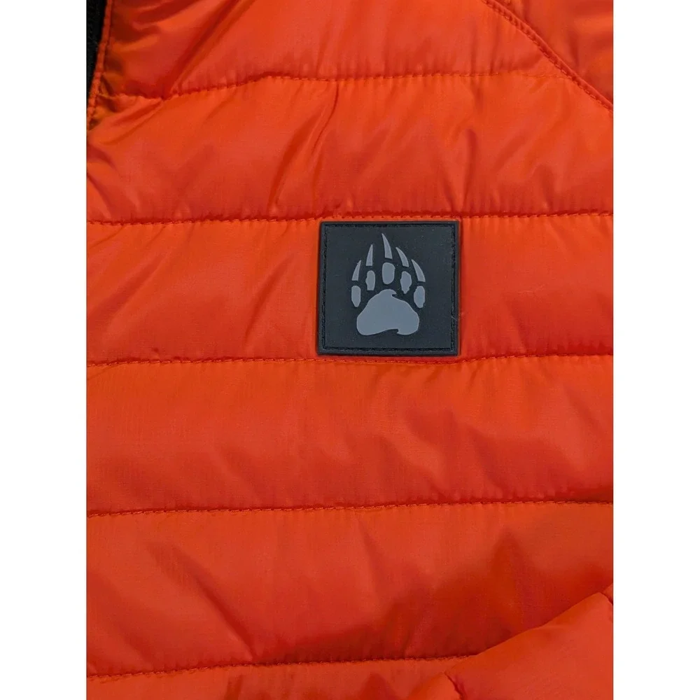 Alaskan Hardgear Duluth Trading Co Mens XL Orange Quilted Puffer Jacket Full Zip